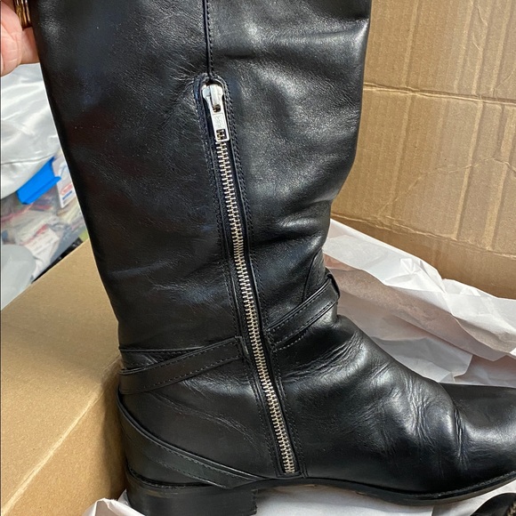 Coach NY Women's Micha Black Leather Boots Size 10B Excellent Condition 17" tall - Picture 9 of 10